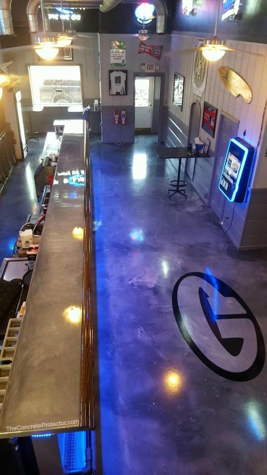 Metallic epoxy floor in a bar